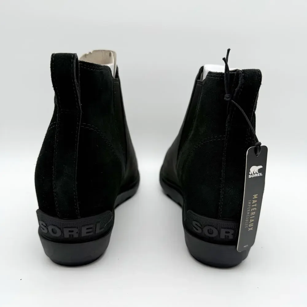Sorel Womens Evie ll Chelsea Ankle Bootie US 11 EU 42 Black Suede Waterproof NIB